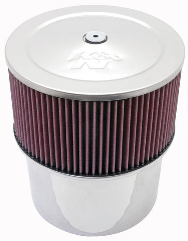 K&N Engineering red velocity stack assembly with 7-5/16 inch flange and 10-inch height for automotive air intake systems.