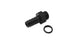Vibrant aluminum male -6AN ORB to 5/16 inch barb fitting with O-ring in anodized black for automotive or industrial use.