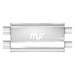 MagnaFlow Mag SS muffler with 22x5x11-inch dimensions and 2.5-inch inlet and outlet pipes, stainless steel construction.