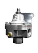 Aeromotive 3-port carbureted fuel pressure regulator with two ORB-06 and one ORB-6 fittings, showing metal body and inlet/outlet ports.
