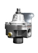 Aeromotive 3-port carbureted fuel pressure regulator with two ORB-06 and one ORB-6 fittings, showing metal body and inlet/outlet ports.
