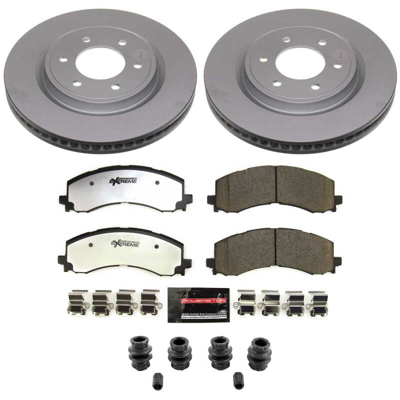 PowerStop Ford Bronco front Z36 coated truck and tow brake kit with performance brake components.