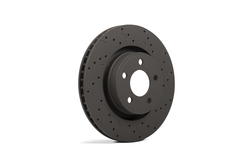 Hawk Performance drilled and slotted front brake rotor set for 2007 Cadillac Escalade, high-performance brake rotors.