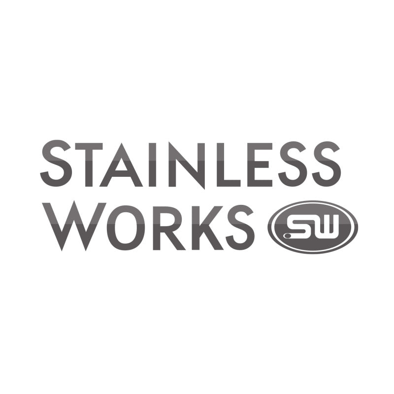 Stainless Works GESi High Flow catalytic converter, direct fit, with stainless steel construction and mounting brackets.
