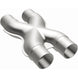 MagnaFlow Smooth Trans X 2.25/2.25 stainless steel X pipe for exhaust systems, with polished finish and precise welding.