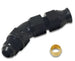 Vibrant 45-degree 3/8-inch tube to male -6AN flare adapter with olive inserts, metal fitting for hydraulic or fuel lines