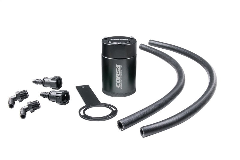 CORSA Performance oil catch can for 2014-2019 GM Silverado, Sierra, Tahoe, Yukon, Suburban, Escalade with 5.3L V8 engine.