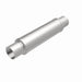 MagnaFlow Mag SS 4X4X14 3 muffler installed on a vehicle, showcasing its stainless steel construction and compact design.