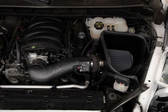K&N Engineering cold air intake system for 2019+ Chevrolet Silverado 1500 V8 6.2L engine, showing the sleek intake tube and filter.