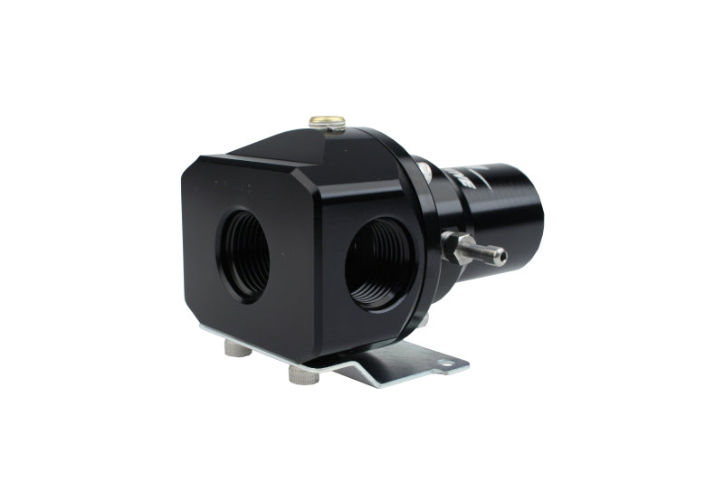 Aeromotive fuel pressure regulator with 30-120 PSI range, .500 valve, two AN-10 inlets and bypass for automotive performance.