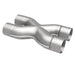 MagnaFlow Smooth Trans X 3/3 X 14 stainless steel X pipe for exhaust systems, showing the polished metal surface and pipe connections.