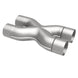 MagnaFlow Smooth Trans X 3/3 X 14 stainless steel X pipe for exhaust systems, showing the polished metal surface and pipe connections.