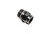 Radium Engineering 8AN ORB to M12x1.5 female fitting, automotive fluid fitting with black aluminum body and threaded connection