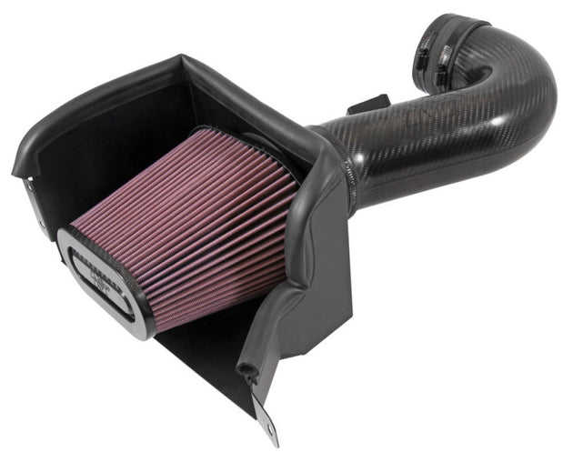 K&N Engineering Cold Air Intake for 2015-2016 Chevy Corvette Z06 6.2L V8 engine, showing the sleek intake system with filter and tubing.