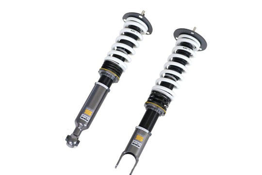 HKS HIPERMAX S coilover kit installed on a Toyota JZA80 Supra, showcasing adjustable suspension components and sleek design