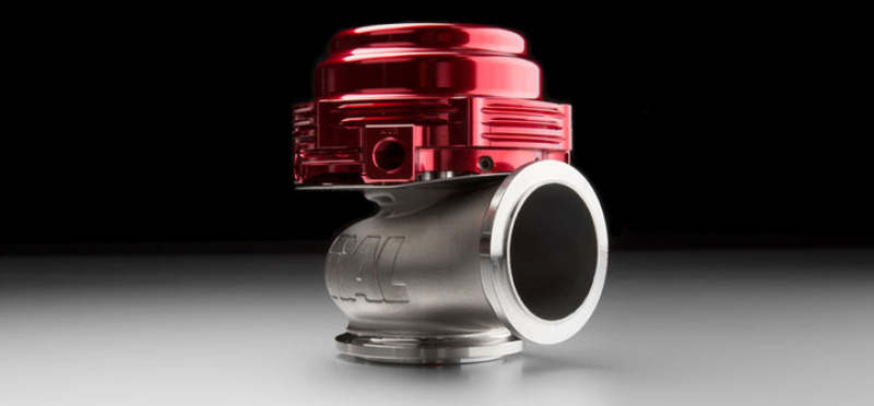 Red TiAL Sport MVR 44mm wastegate with all springs and clamps, designed for high-performance turbochargers and boost control.