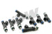 DeatschWerks LS1/LS6 series 60lb fuel injector set for 4.6L and 5.0L V8 Mustang, showing eight high-performance injectors.
