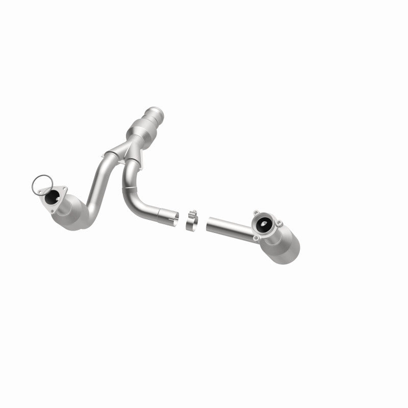 MagnaFlow direct fit catalytic converter for 2015 GMC Yukon XL V8 6.2L, showing the metal body and inlet/outlet ports