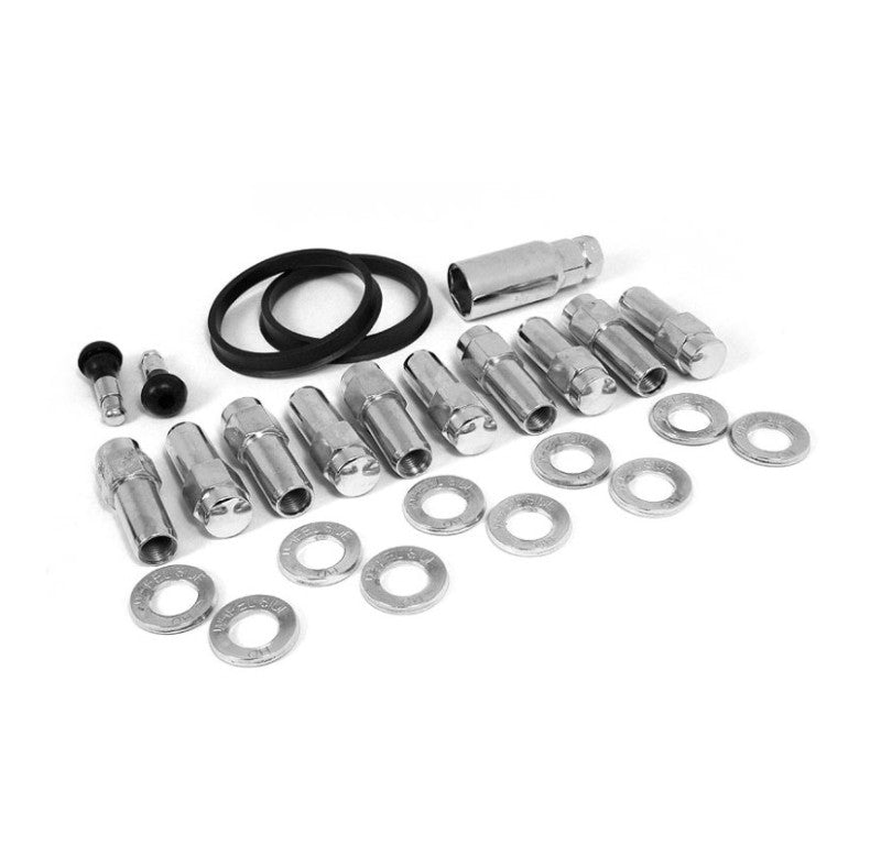 Race Star 1/2in Ford closed end deluxe lug nuts kit with 10 durable lug nuts for vehicle wheels, direct drill installation.