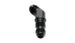 Vibrant black anodized -10AN bulkhead 45-degree elbow fitting for high-performance automotive or hydraulic applications.