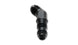 Vibrant black anodized 8AN bulkhead elbow fitting, 45-degree angle, durable metal automotive or fluid transfer fitting