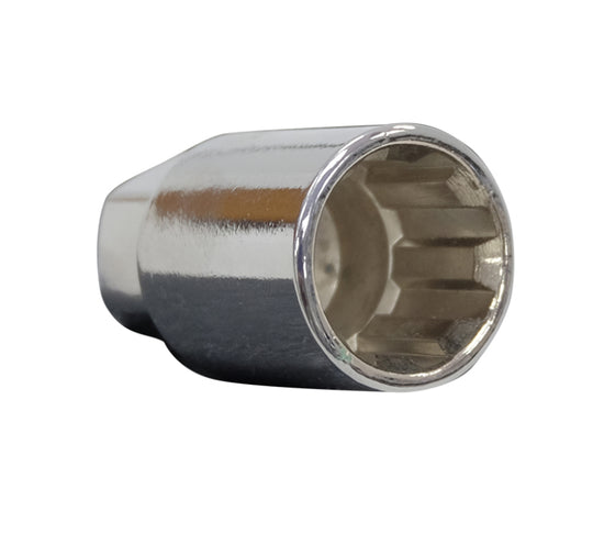 NRG black lug nut lock key socket for LN-LS700 style lug nuts, automotive wheel lock key tool, close-up view.