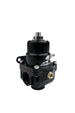 Aeromotive adjustable fuel pressure regulator with 35-75 PSI, .313 valve, two -08 inlets, and -08 return for performance vehicles.