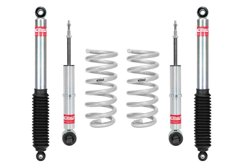 Eibach Pro-Truck Lift Kit installed on a 2019-2020 Chevy Silverado 1500 5.3L V8 2WD, showing the lifted truck suspension.