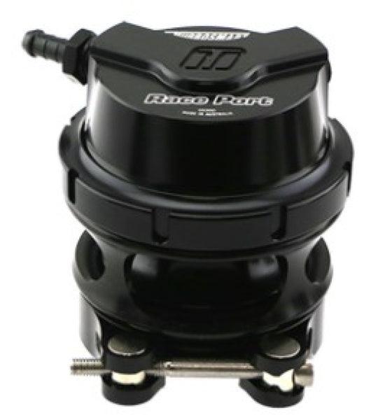 Turbosmart RacePort BOV Blow Off Valve in sleek black finish, designed for high-performance turbocharged engines.