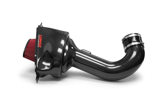Chevrolet Corvette C7 Z06 2015-2019 cold air intake by CORSA Performance with carbon fiber construction and DryTech filter.