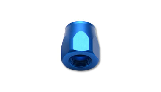 Vibrant blue -4AN hose end socket fitting for automotive or industrial fluid connections.