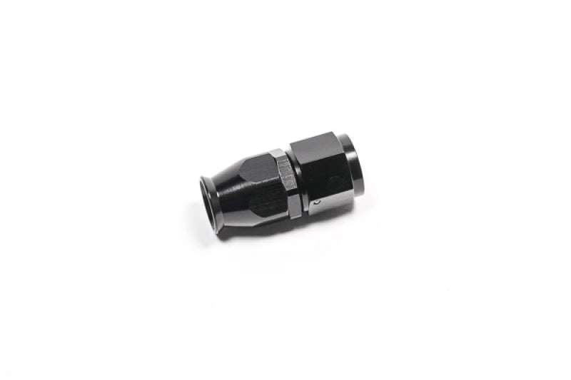 Radium Engineering -8AN black PTFE hose end fitting with straight design for high-performance fluid connections.