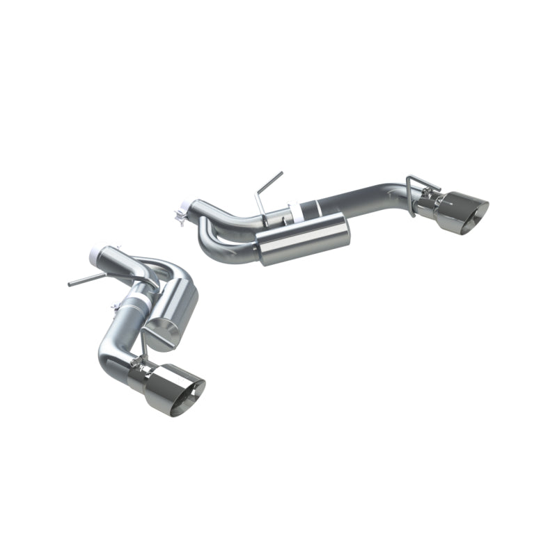 MBRP Chevrolet Camaro SS axle back exhaust with dual rear exit and 4.5-inch OD tips on T409 stainless steel for 2016-2019 models.