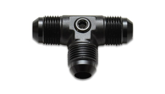 Vibrant -6AN to -6AN male tee adapter fitting with 1/8 inch NPT port, made of durable metal, for high-performance fluid connections.