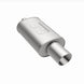 MagnaFlow stainless steel muffler with tip, 14x5x8 inches, featuring 2.25/4 inch inlet and outlet for vehicle exhaust systems.