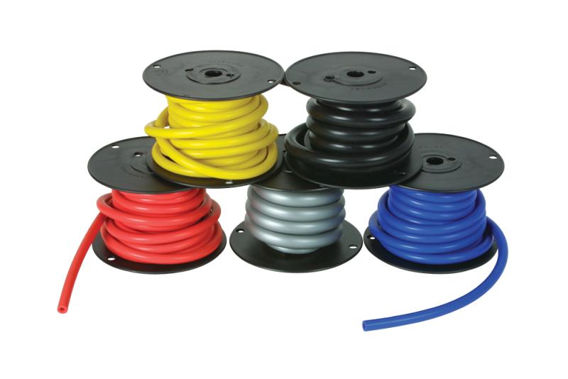 Black Vibrant silicone vacuum hose, 3/16 inch diameter, 25 feet long, flexible and durable for automotive or industrial use