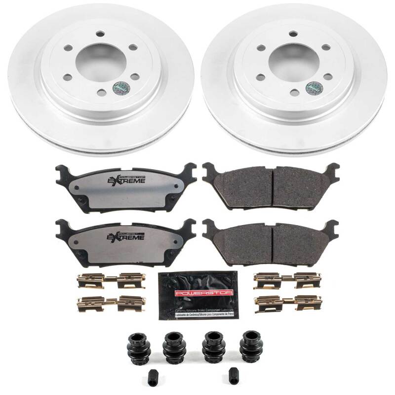 PowerStop rear Z36 brake kit for Ford Expedition 2018-2021, coated truck and tow performance brake set with components visible.