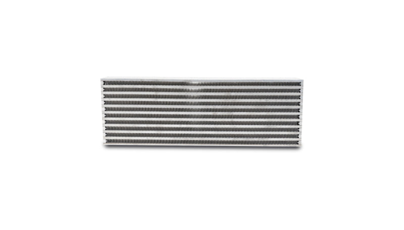 Vibrant universal oil cooler core with 4x12x2 inch aluminum cooling fins for vehicle engine oil cooling.