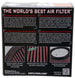 K&N Engineering round custom air filter, drop-in type, with 5-3/8 inch outer diameter, 4 inch inner diameter, and 2 inch height