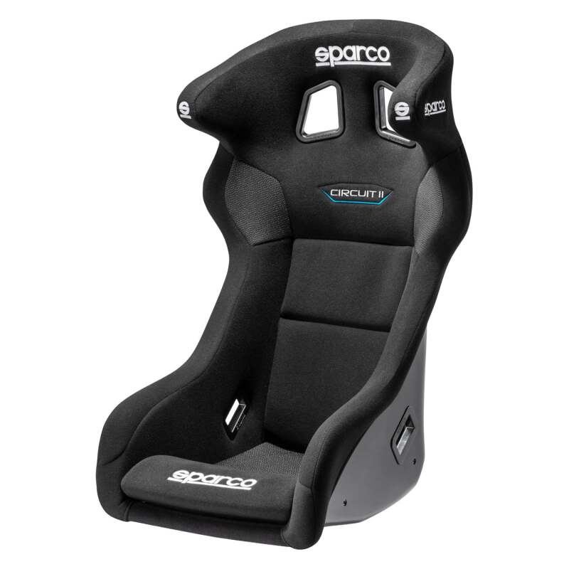 Sparco Circuit II QRT black race seat with supportive racing design and adjustable features for high-performance driving.