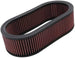 K&N Engineering custom oval drop-in air filter, 7.75-inch width, 14.625-inch length, 4-inch height, for vehicle airflow.