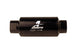 Aeromotive 10AN inline fuel filter with 10 micron microglass element, bright-dip black finish, 2-inch OD for automotive use