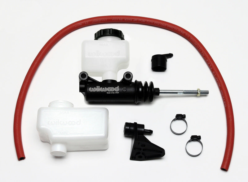 Wilwood short remote side mount brake master cylinder with 5/8 inch bore, shown in a close-up image.