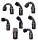 Fragola Race-Rite 8AN 90-degree crimp-on hose end fitting, black anodized aluminum for high-performance racing hoses.