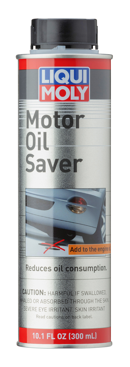 LIQUI MOLY motor oil saver additive in 300mL bottle for improving engine performance and fuel efficiency.