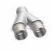 MagnaFlow Y Pipe in aluminum with smooth transition, designed for 2.5/3-inch exhaust systems, featuring a trans Y configuration.
