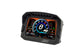 AEM CD-5LG Carbon Logging Digital Dash Display with internal 10Hz GPS and antenna showing gauges for automotive monitoring.