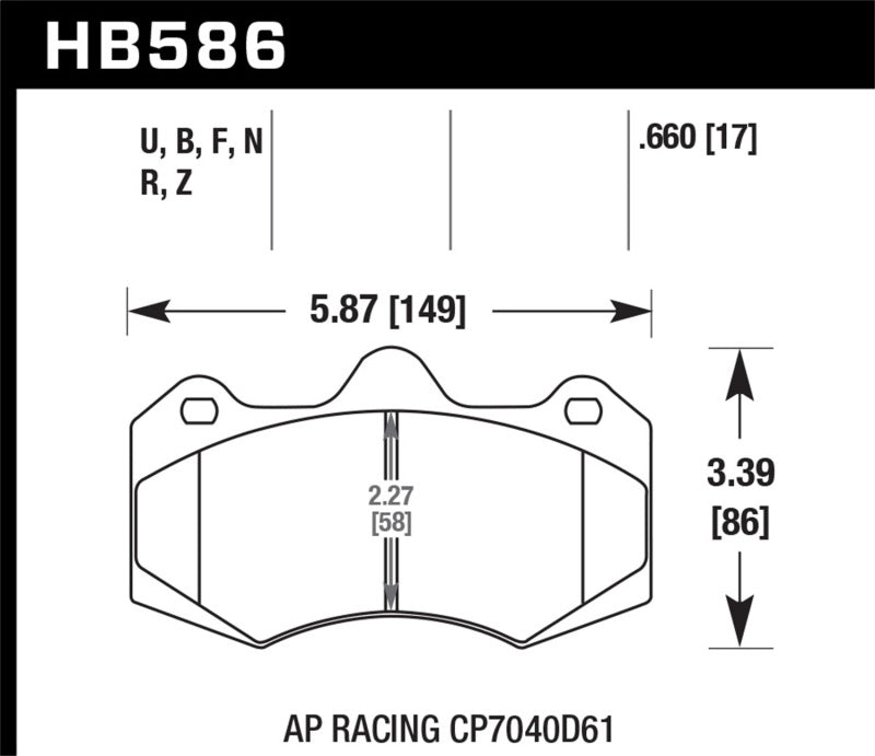 Hawk AP Racing CP7040 Performance Ceramic Street Brake Pads installed in a vehicle's brake system for enhanced stopping power