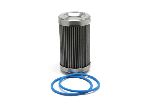 Fuelab 40 Micron stainless steel replacement element for fuel filters, includes 2 O-rings and installation instructions.