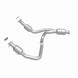 MagnaFlow direct fit catalytic converter for 2014-2016 GMC Sierra 1500 V6 4.3L engine, showing the shiny metal unit with inlet and outlet pipes.